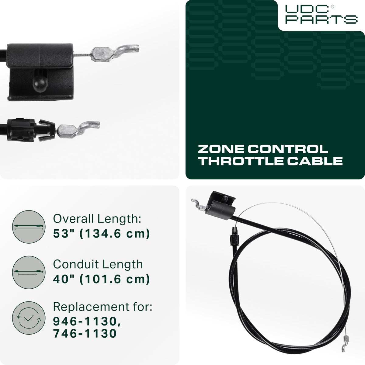 UDC Parts 746-1130 946-1130 Control Cable Replacement for MTD Troy Bilt