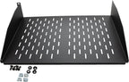 NavePoint 2U 19-Inch Universal Vented Rack Mount Cantilever Server Cabinet Shelf 14-Inches Deep Black