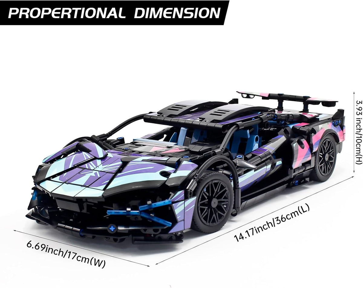 Remote Control Car Building Set, 1:14 Technical Sports Racing Building Kit