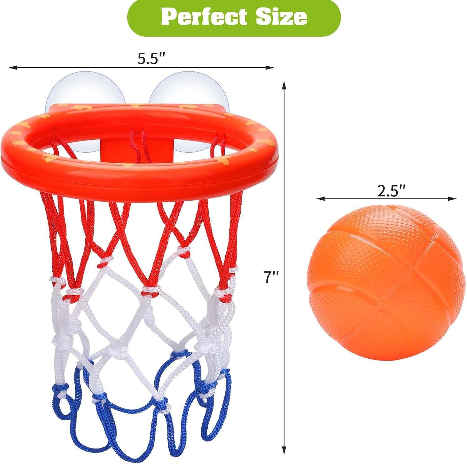 Bath Toys - Bathtub Basketball Hoop for Kids Toddlers - Bath Toys Shower Toys for Kids Ages 4-8,Suction Cup