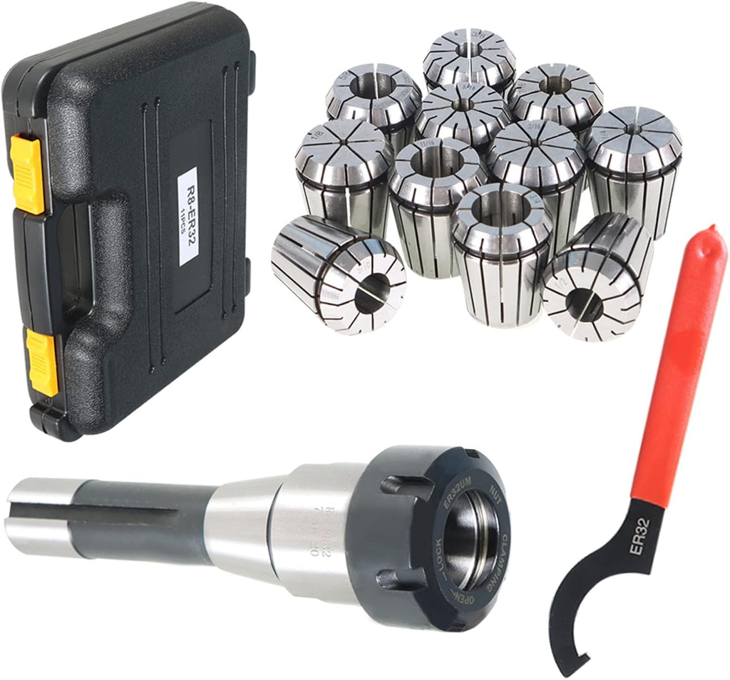 kimllier ER32 R8 Collet Chuck Holder Set with ER32 Collet Set and Wrench
