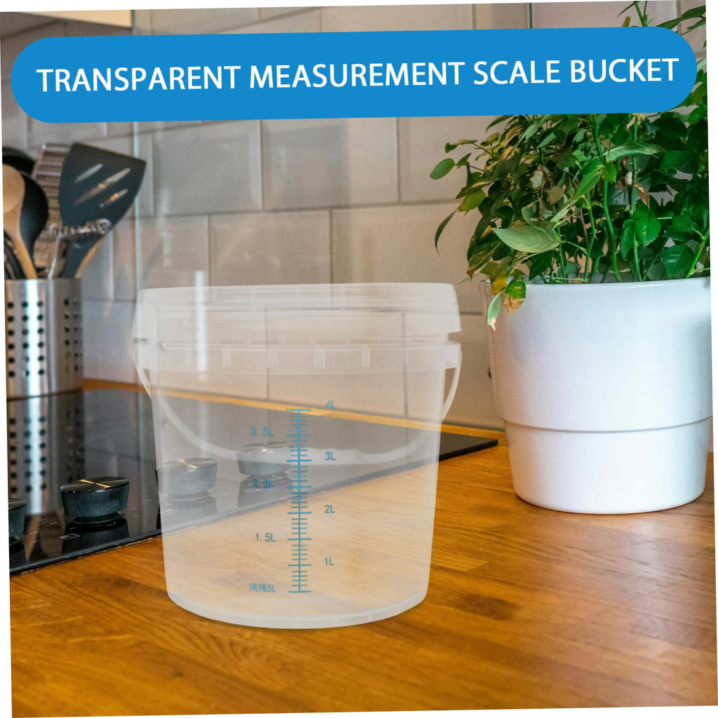Plastic Measuring Bucket 5l with Handle and Airtight Lid