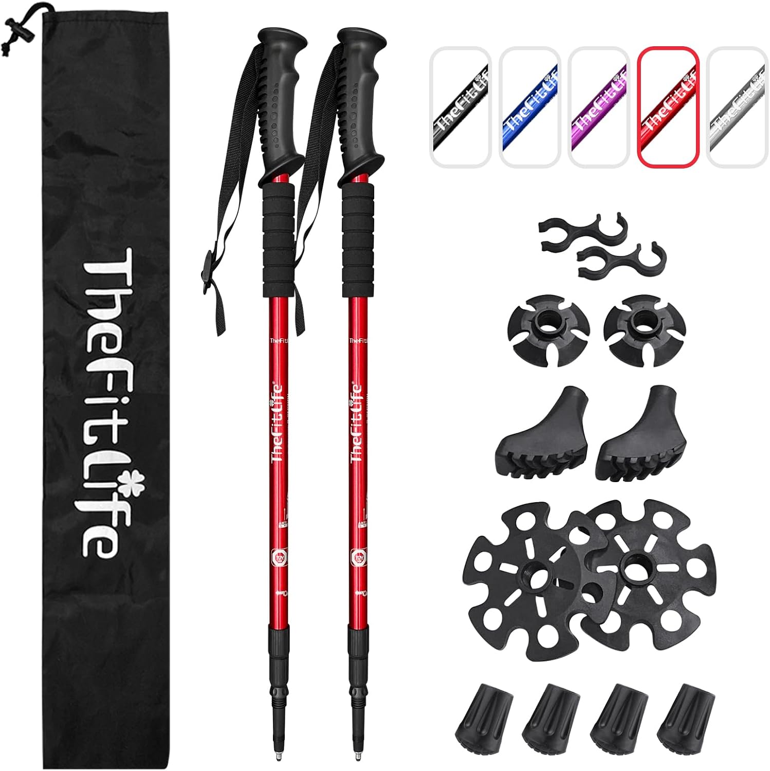 Telescopic Trekking Poles for Hiking, Anti-Shock Nordic Walking Sticks | Hiking Poles Collapsible Lightweight &