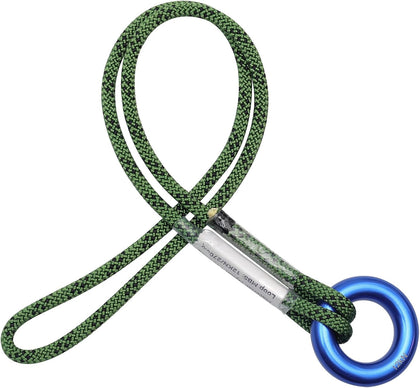1/4" Pre-Sewn Prusik Loop Cord with Metal Rings for Tree Climbing | 12kN Zero-Slip Friction Hitch Rope, 19in Aramid