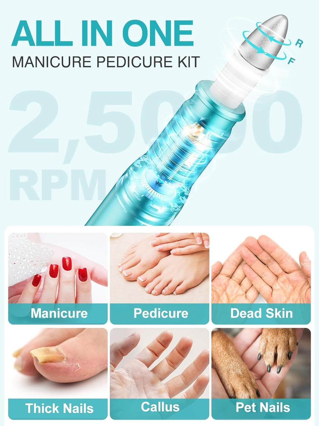 Professional Manicure Pedicure 25000RPM Nail Drill Kit