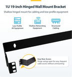 StarTech 1U Hinged Wall-Mount Patch Panel Rack, 6in, 17lb (WALLMOUNTH1)