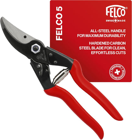 F5 Pruning Shears – 8.9" All Steel Large Swiss-Made Garden Clippers| Hand Pruners for Garden & Landscape | Garden