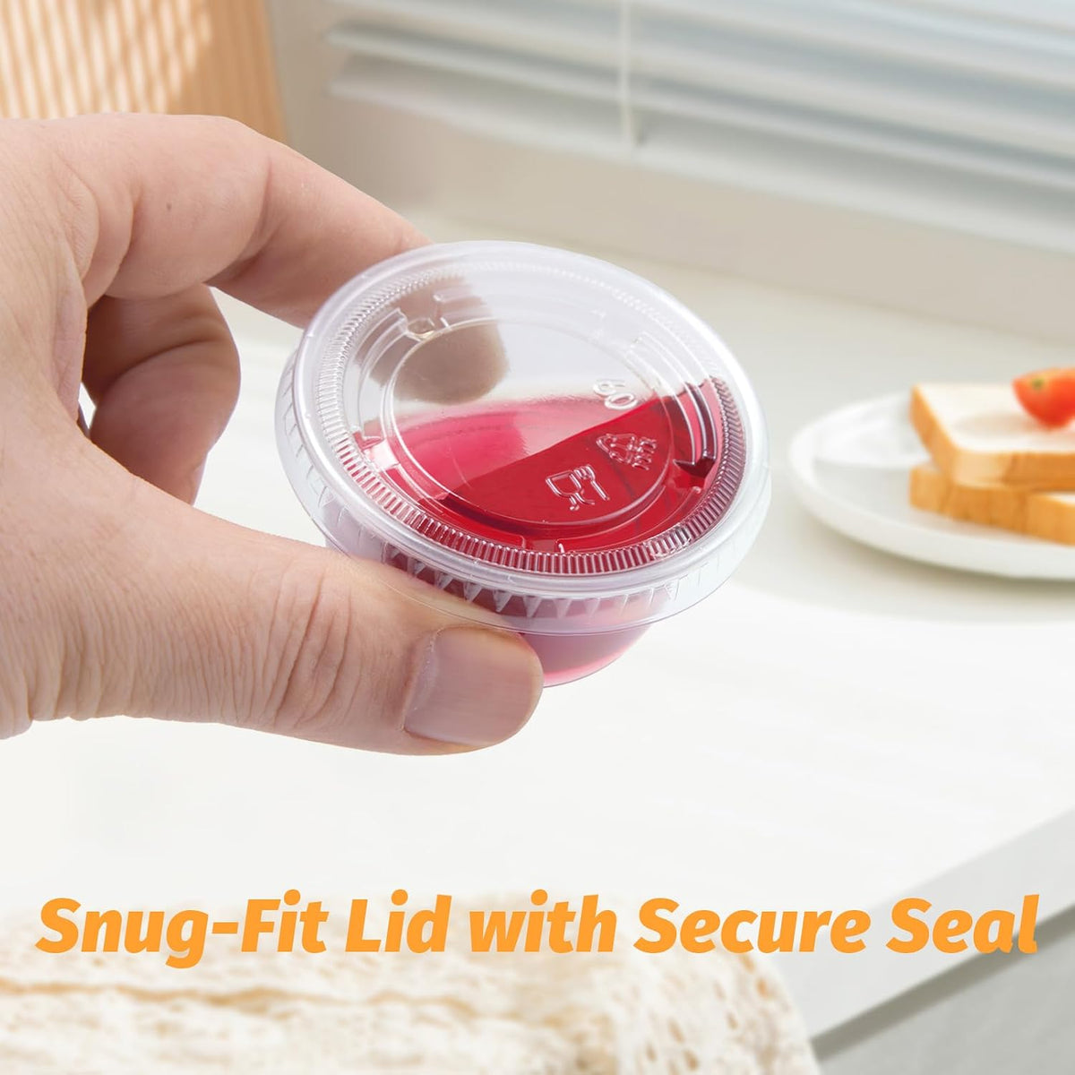 500 Set 2 oz Jello Shot Cups with Lids, Small Plastic Portion Cups