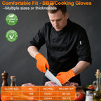 BBQ Gloves Disposable, 10Mil Heavy Duty Nitrile Gloves for Cooking Grilling