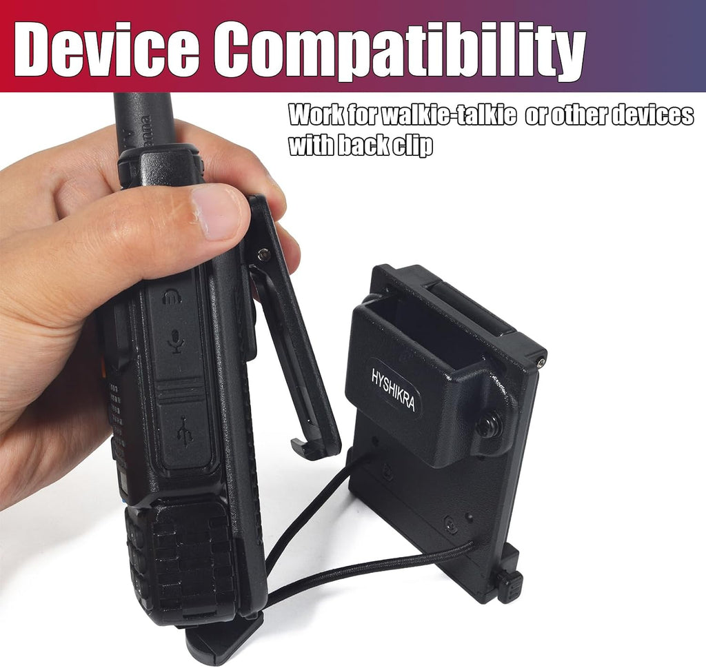 Universal Belt Clip & MOLLE Radio Holster - Tactical Mount Holder for BaoFeng Motorola Midland Kenwood Walkie-Talkies