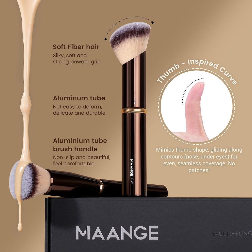 Makeup Brushes 16Pcs Professional Foundation Powder Blush Contour Eyeshadows Double-End Makeup Brushes Set with Bag