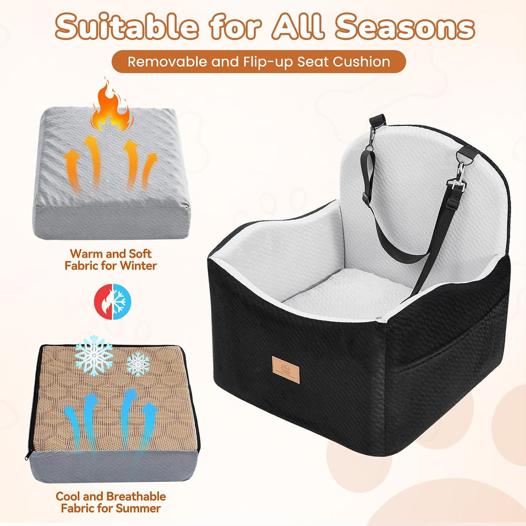 Dog Car Seat for Medium/Small Dogs, Dog Booster Car Seat, Pet Booster Seats Up to 40lbs with Waterproof Layer, 3
