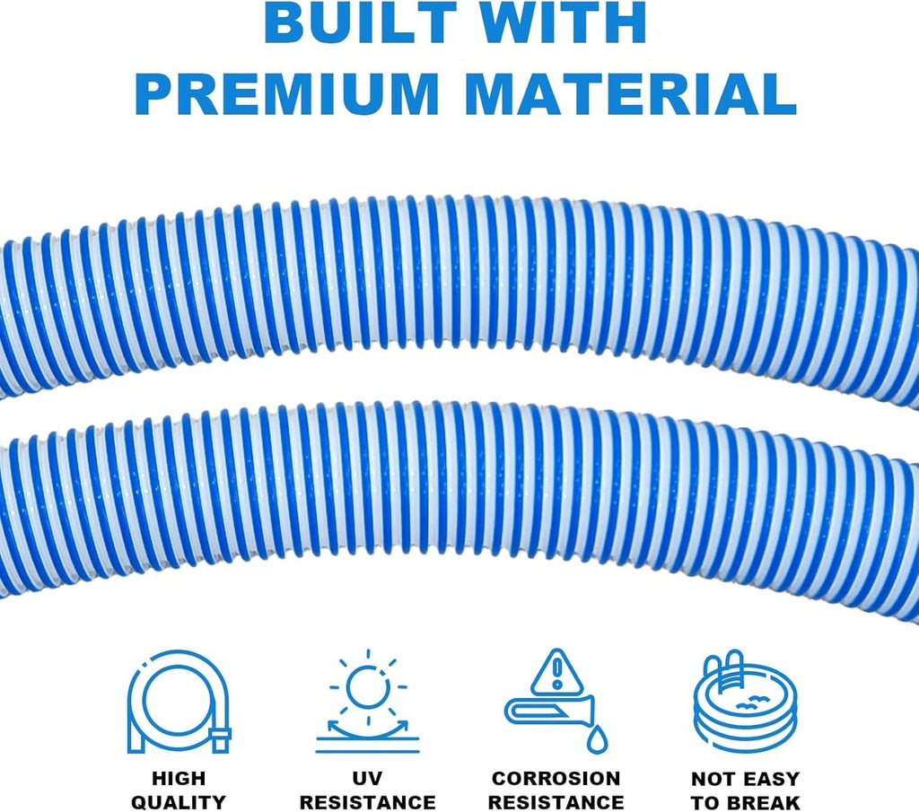1.5" Pool Vacuum Hoses for Inground Automatic Cleaners, Blue