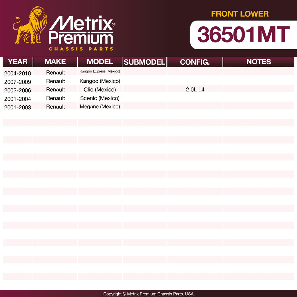 Metrix Premium Chassis Parts - Front Lower Axle Support Bushing