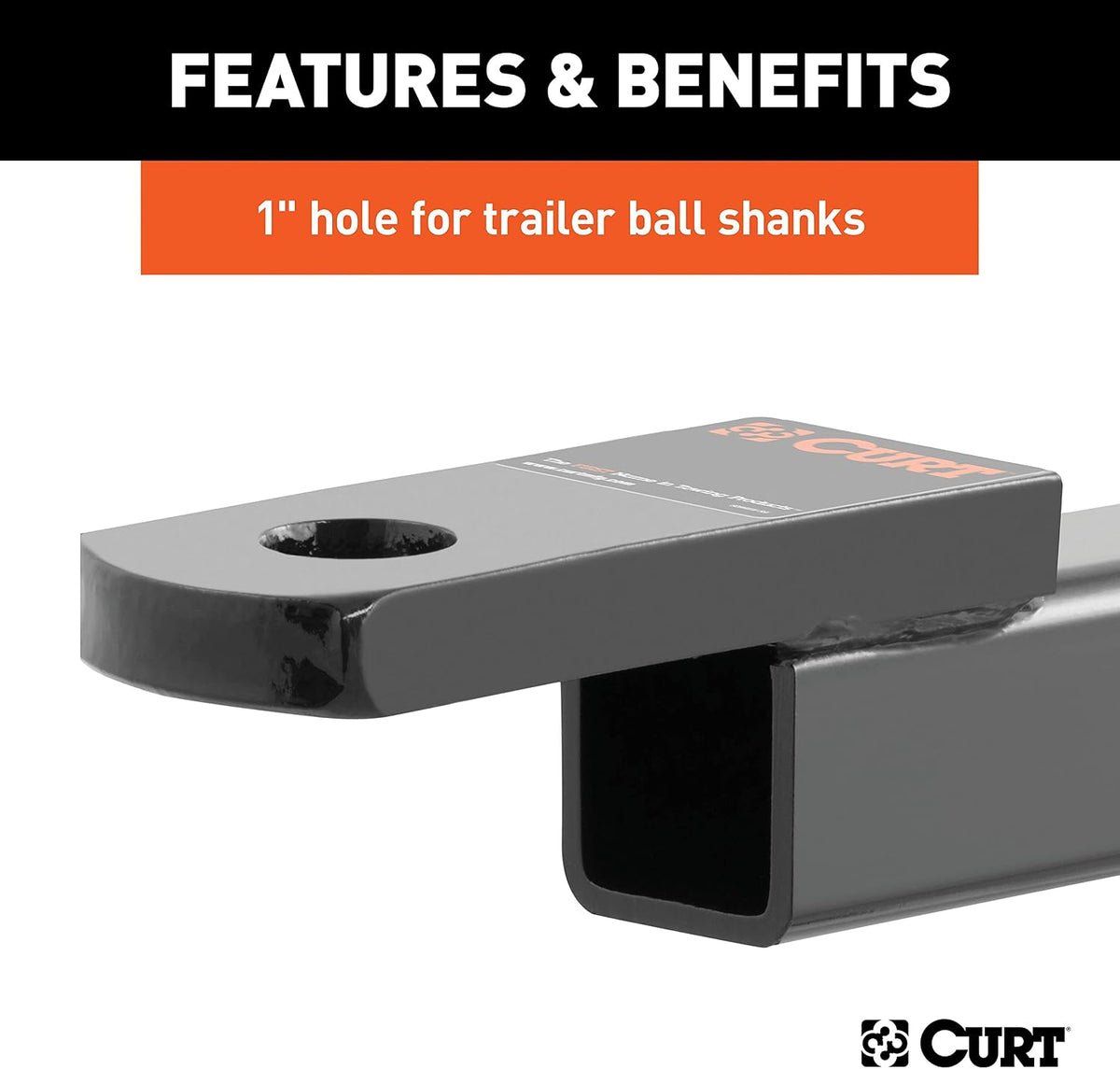 45010 Class 3 Trailer Hitch Ball Mount, Fits 2-Inch Receiver, 7,500 lbs, 1-Inch Hole, 2-In Drop, 3/4-Inch Rise