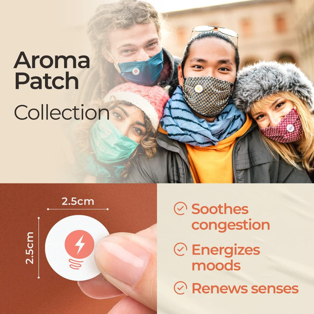 Combo Pack Aroma Mask Patches - Essential Oil Scented Mask Stickers for Face Masks & Pillows, Infused with Essential