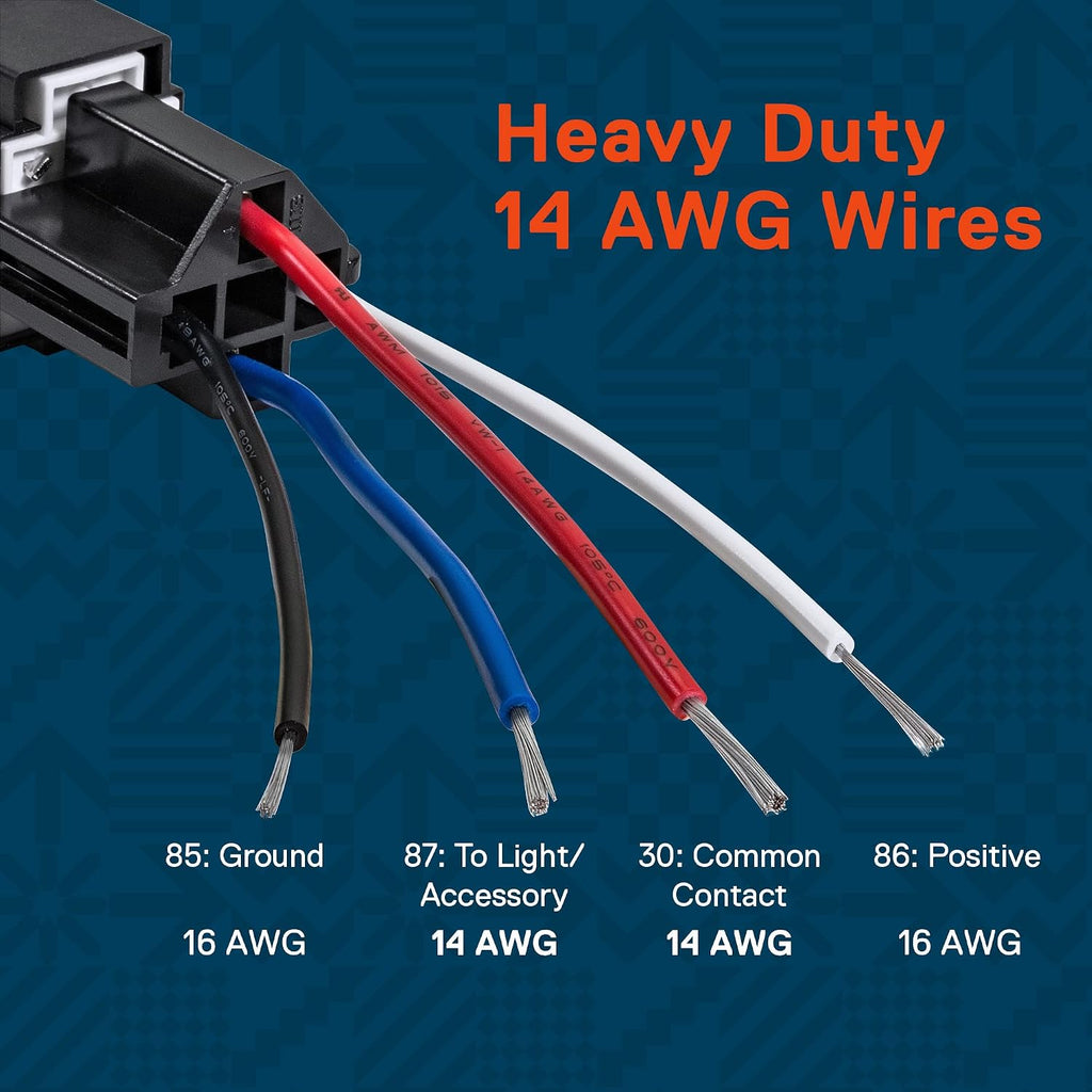 True MODS 6 Pack Bosch Style 4-Pin 12V Fused Relay Kit SPST 30 Amp | Interlocking Harness Socket, Fused, 14 AWG