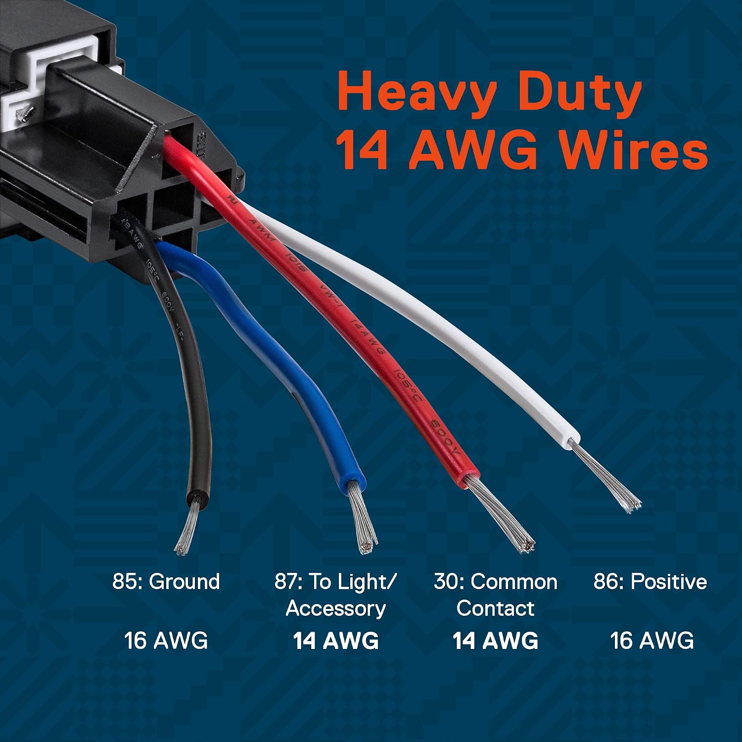 True MODS 6 Pack Bosch Style 4-Pin 12V Fused Relay Kit SPST 30 Amp | Interlocking Harness Socket, Fused, 14 AWG