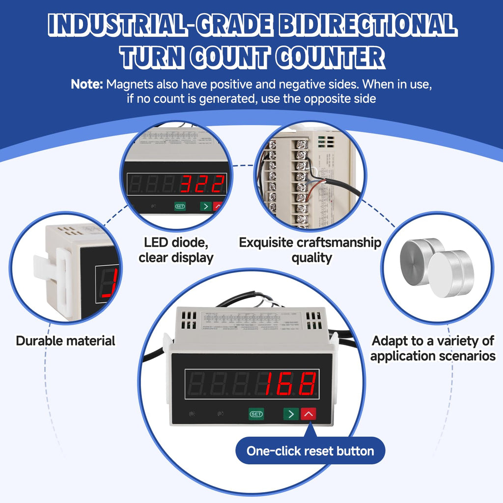 JIAWANSHUN Bidirectional Digital Counter,Proximity Switch Sensor with Alarm