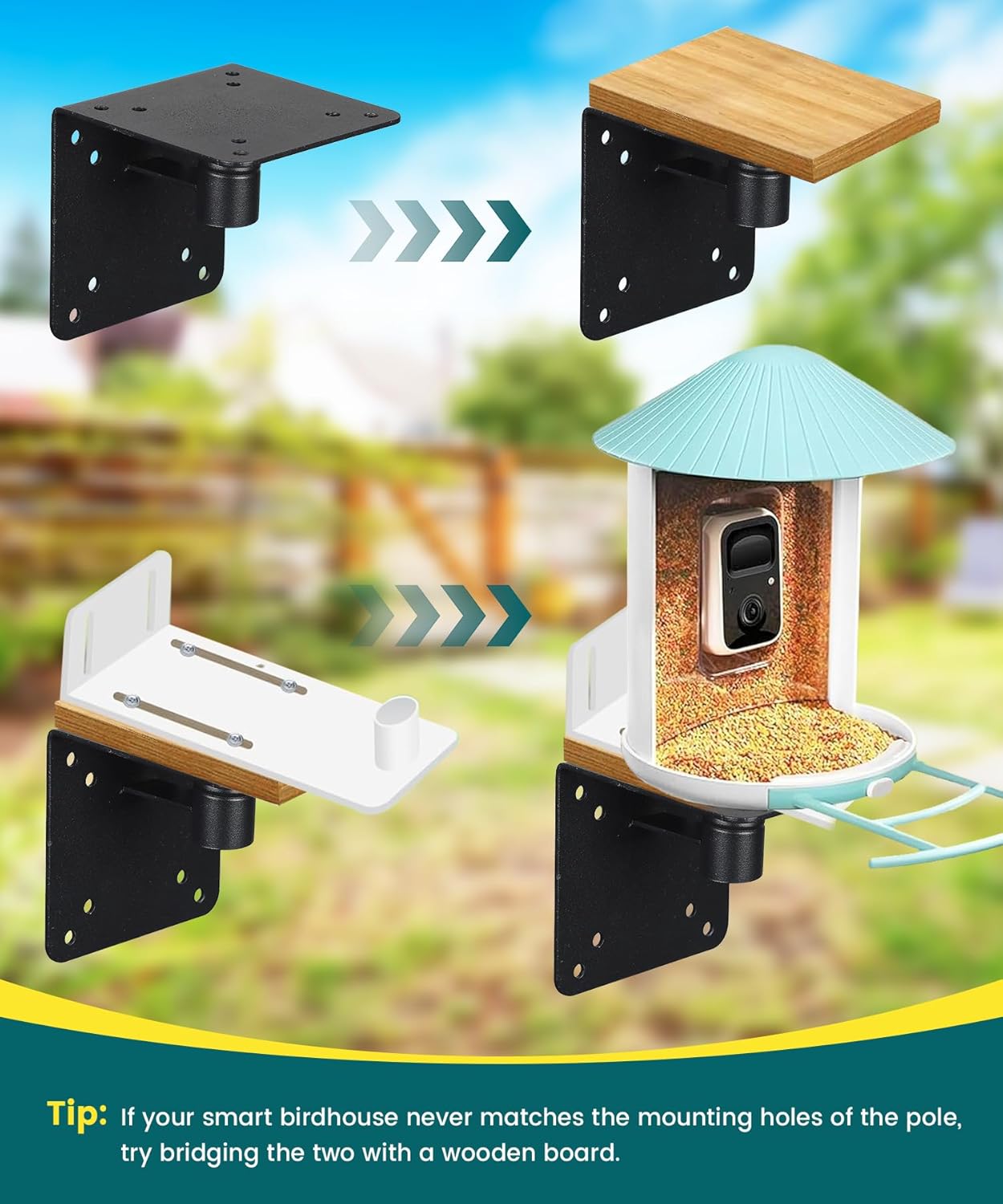 Heavy Duty Bird Feeder Pole - 73 Inch Adjustable 1 Inch Metal Bird House Pole with 14” Deep Auger Base | Outdoor
