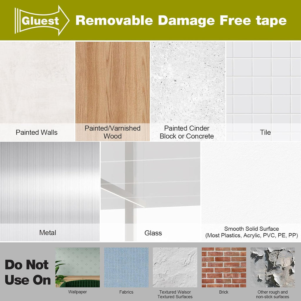 Heavy‑Duty Removable Foam Mounting Tape, Damage‑Free & Residue‑Free for Poster, Rug & Craft Decor, 3/4in×20ft