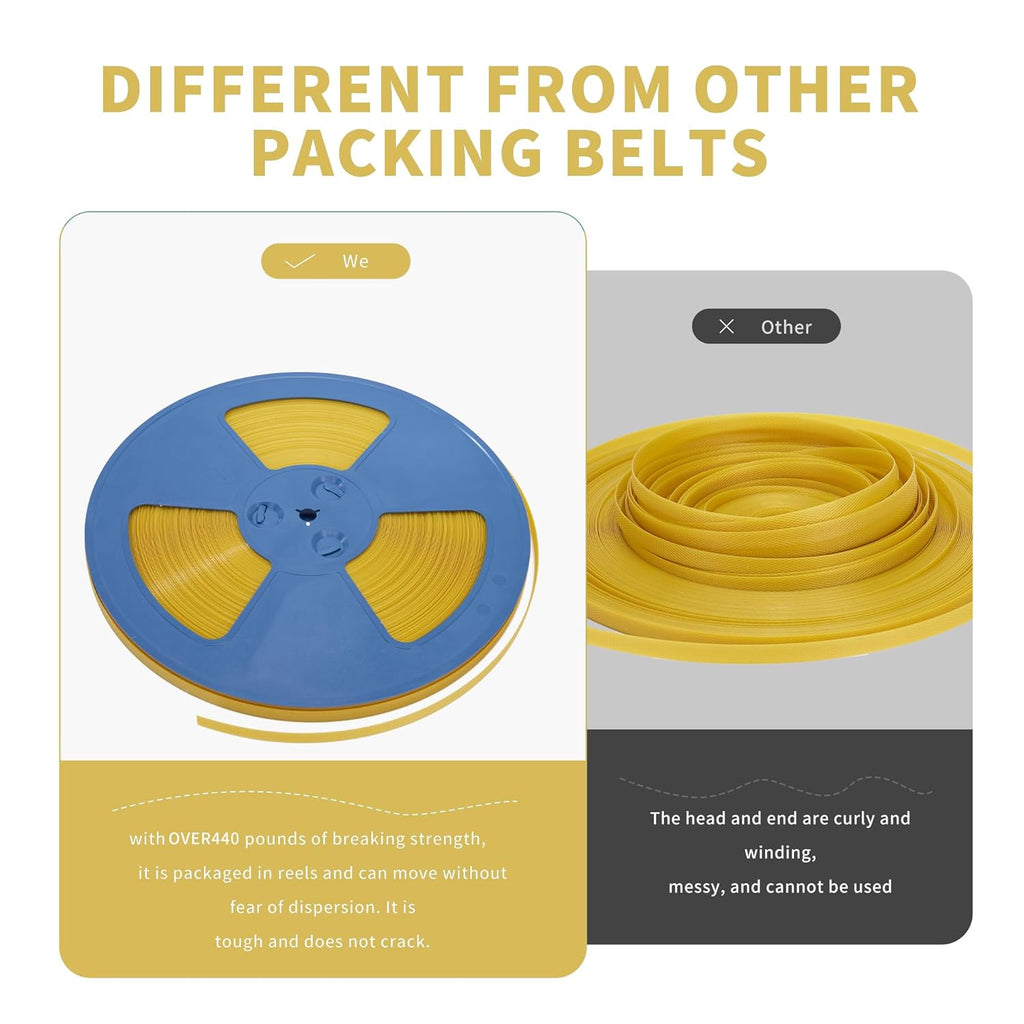 All-in-One Banding Strapping Kit with Poly Strapping Tensioner, 3200" PP Band, 100 Metal Seals, and Sealer Tools |
