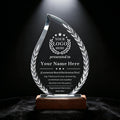SHIP NEXT DAY, Personalized Crystal Award Trophy - Custom with Company Logo Text & Employee Name, Engraved Award for