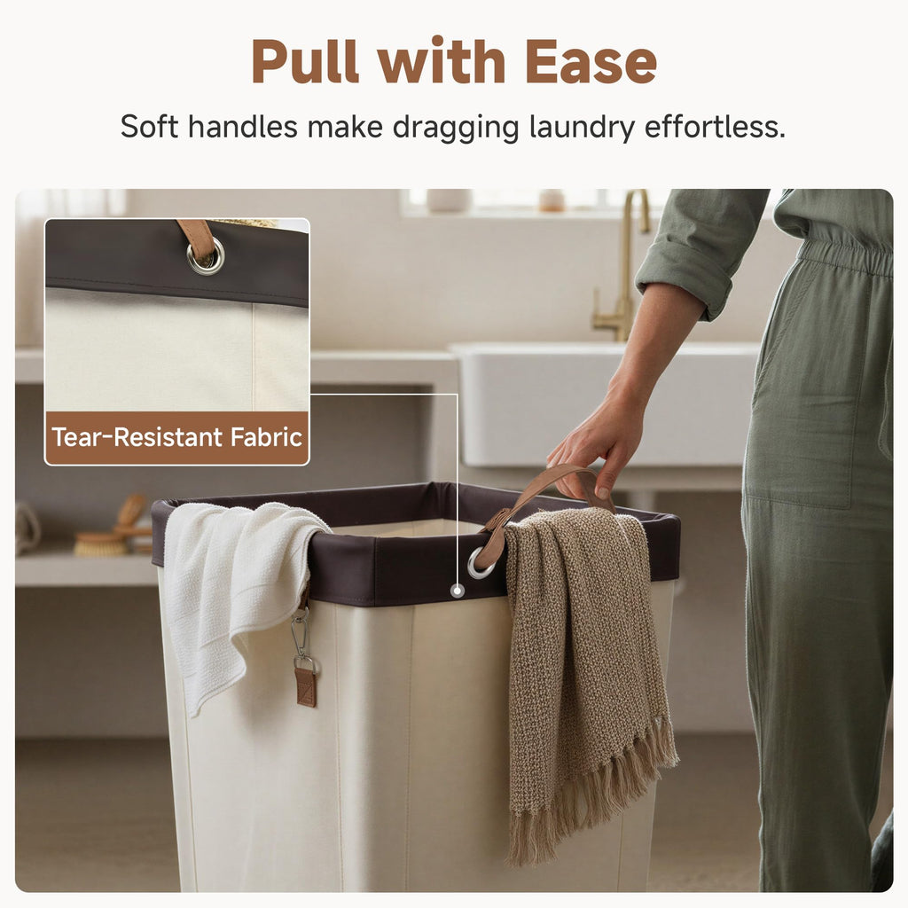 160L Laundry Basket with Wheels, Rolling Hampers for Clothing