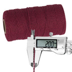 Red Natural Cotton Twine, 328ft 2MM for Crafts & Wrapping
