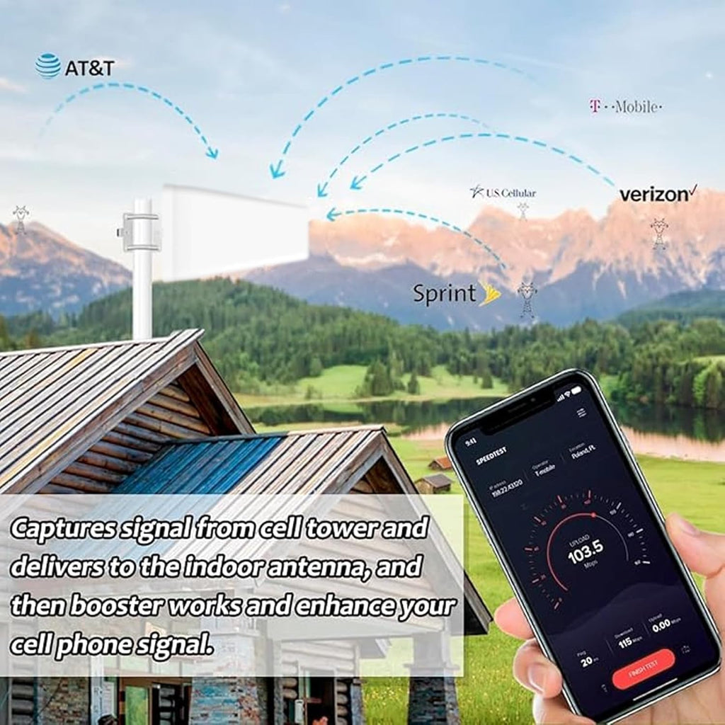 Cell Phone Booster for Home & Multi-Room,Up to 6500 sq ft,Cell Phone Signal Booster for Band