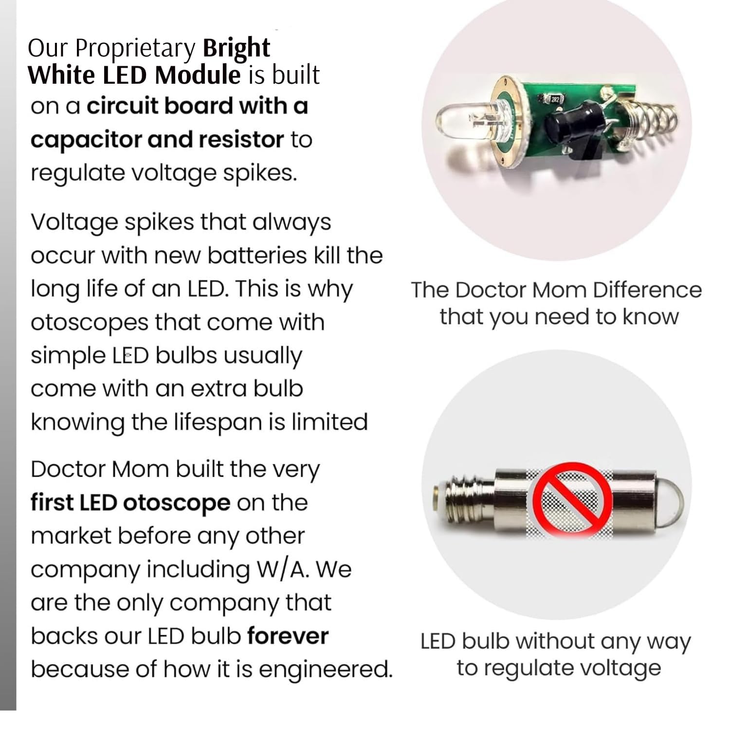 4th Generation Doctor Mom LED Pocket Pro Otoscope with Both Adult and Pediatric Disposable Specula Tips, Battery, and