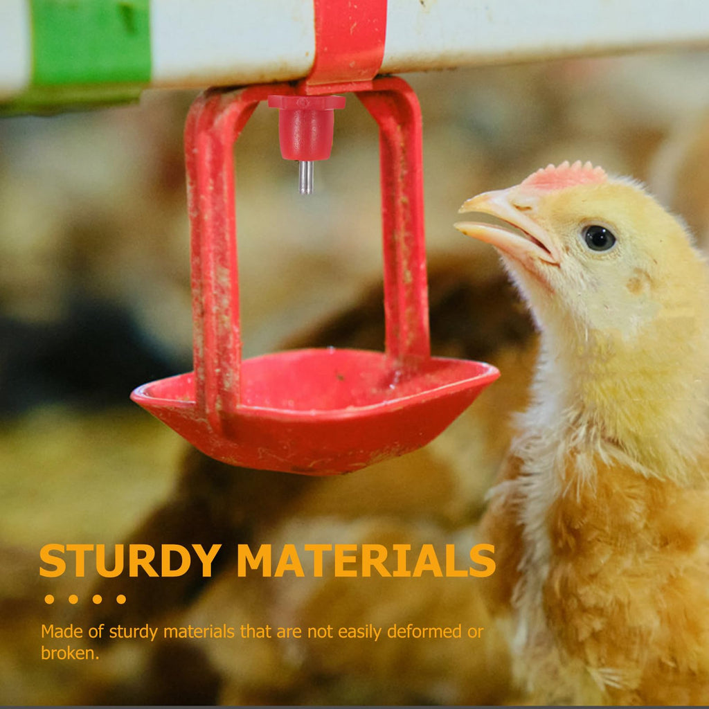 20pcs Chicken Nipple Waterer, Steel PVC, Easy Install, Red