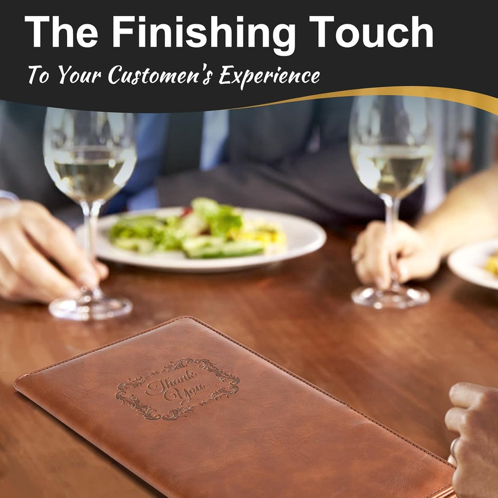 Restaurant Check Presenters - Customer Check Holder for Restaurants, Restaurant Bill Holder, Brown THX- 20 Pack