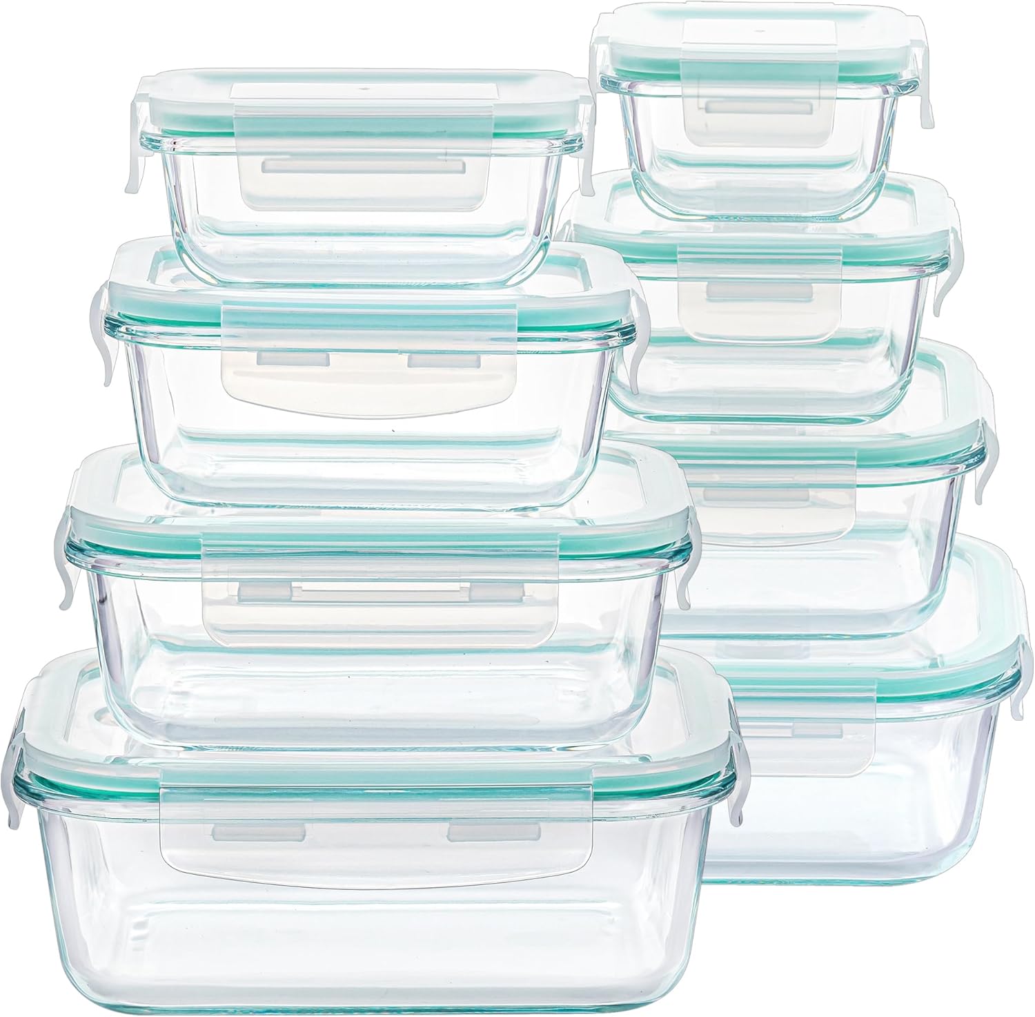 8 Pack Glass Food Storage Containers with Airtight Lids, Glass Meal Prep Containers, Lunch Office Meal for Microwave
