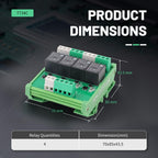 GEYA Relay Module 4 Channel 1 SPDT DIN Rail Mount 12V DC/AC Interface Relay Module(FY-T734-12VACDC)