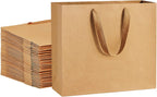 Gift Bags with Handles 12.5x4.5x11 Inch Large Brown 25 Pack