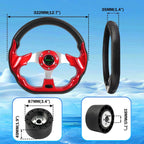 RASTP 12.6 Inch Boat Steering Wheel, Marine Steering Wheel (Style A-Red)