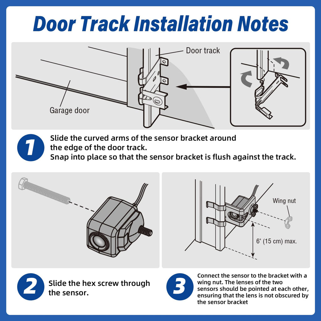 820CB Garage Door Sensor (Receiving&Sending),Auto-reverses on Obstruction