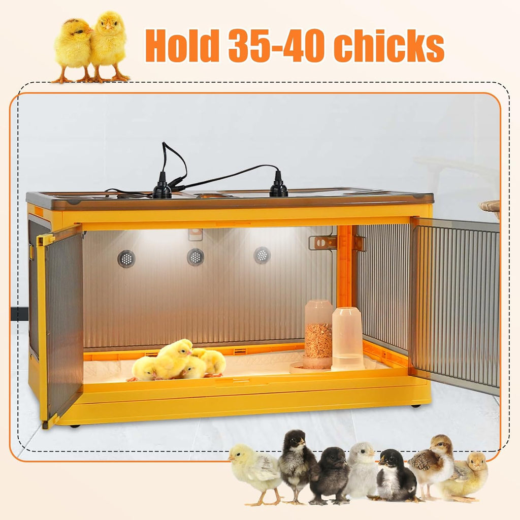 Chicken Brooder Box for Chicks Starter Kit, Larger Chicken Brooder Heater Warms up to 30 Chicks, Poultry Breeding Box