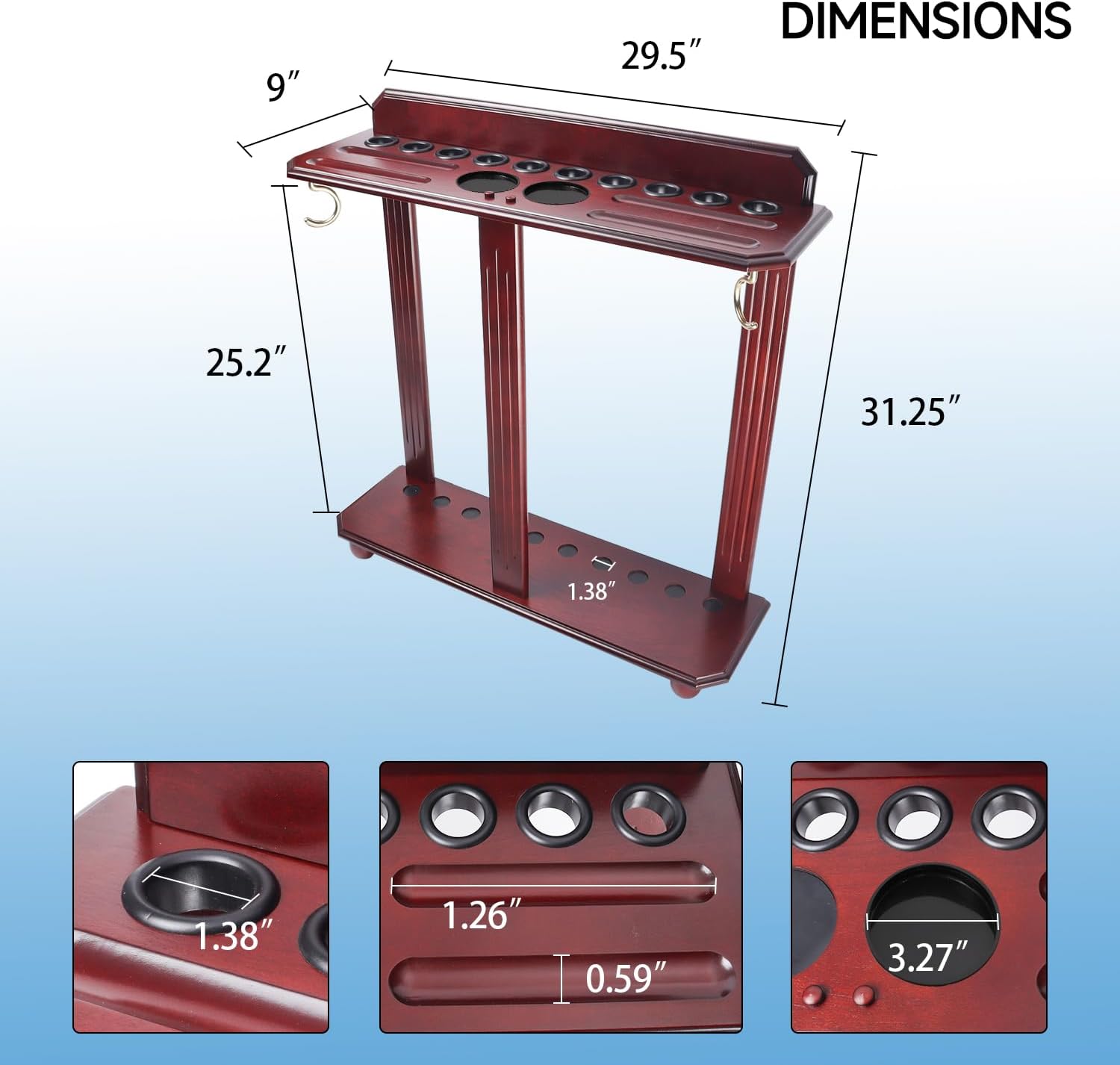 GSE Corner-Style Floor Stand Billiard Pool Cue Racks with Score Counters | Holds Pool Cue Sticks, Full Set of Balls
