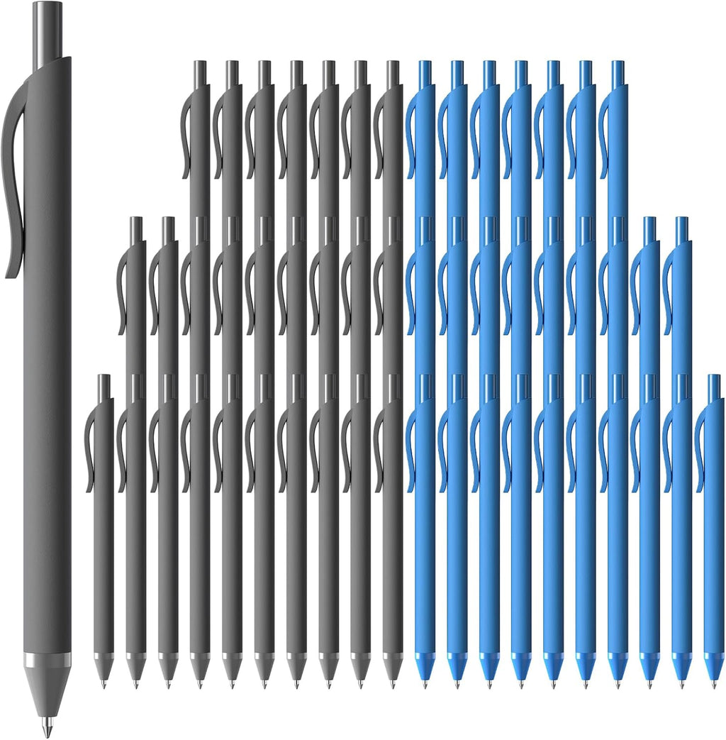 Pens Bulk, 52 Pack Ballpoint Black & Blue Ink, 1.0MM Medium Point Bluk Retractable for Smooth Writing, Quick Drying