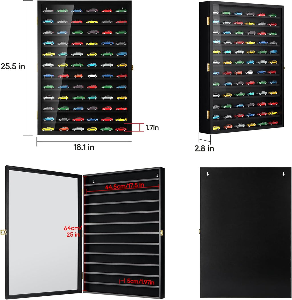 1/64 Scale Model Car Display Case Diecast Car Model Toy for Wall