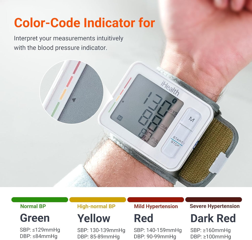 Push Wrist Blood Pressure Monitor, Portable BP Machine with App | Gentle Inflation, Effortless Data Syncing, Enhanced
