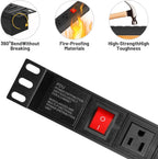 Power Strip Surge Protector Rack-Mount PDU, 8 Right Angle Outlets Wide-Spaced, Mountable Power Strip Heavy Duty for