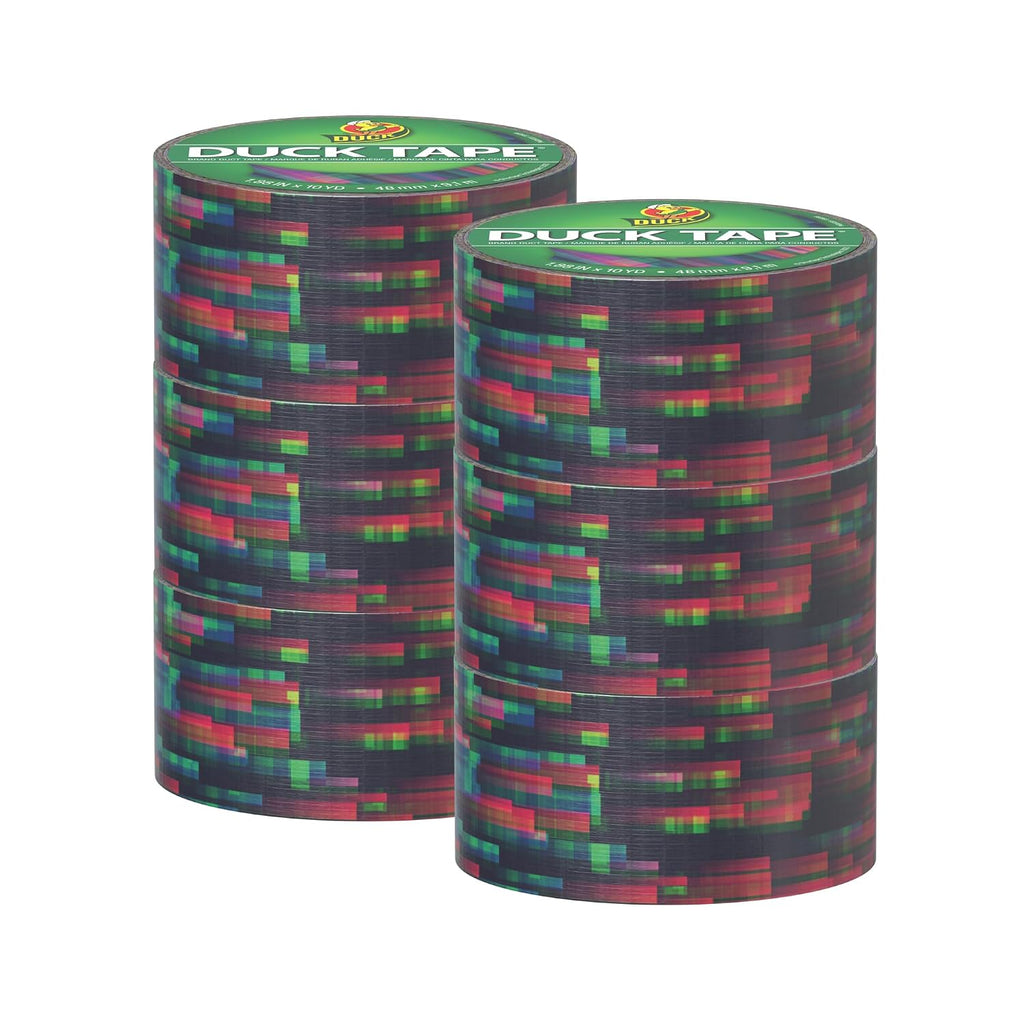 Tape Brand Printed Duct Tape, 2" Wide, Digital Glitch Project Pack