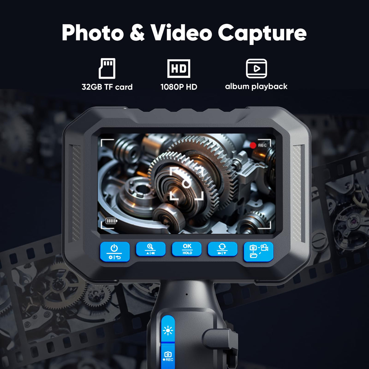 T Takmly Articulating Borescope, 1080P HD Endoscope for Inspection