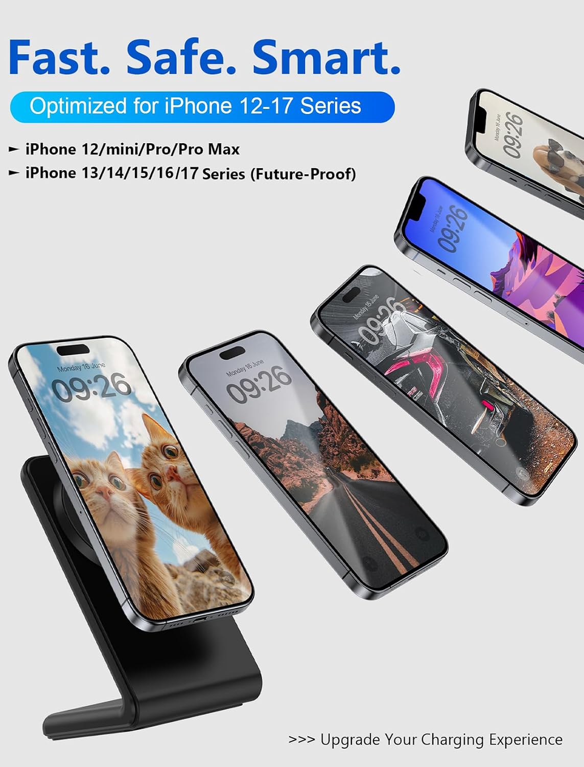 Mag.Safe Charger - Fast Magnetic Wireless Charger for iPhone 12-17 Series | Black for iPhone Charger Stand