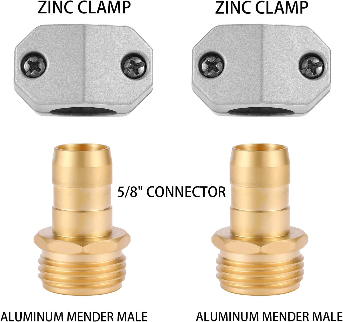Male Coupling, Fits 5/8-Inch and 3/4-Inch Garden Hose Repair Fitting