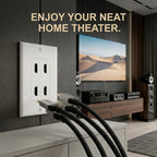 HDMI Wall Plate 4 Port HDMI Wall Outlet Faceplate HDMI Jack Panel