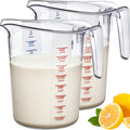 Melissa - 128-Ounce Plastic Measuring Pitcher (2-Pack), 16-Cup (4-Quart) Food-Grade Measuring Jug, Unbreakable